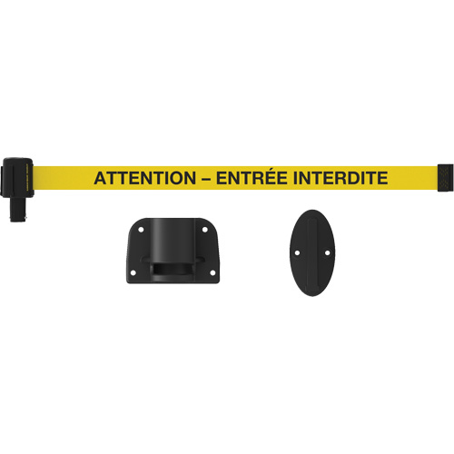 Plus Wall Mount Barrier System, Plastic, Screw Mount, 15', Yellow Tape Rideout Tool & Machine Inc.