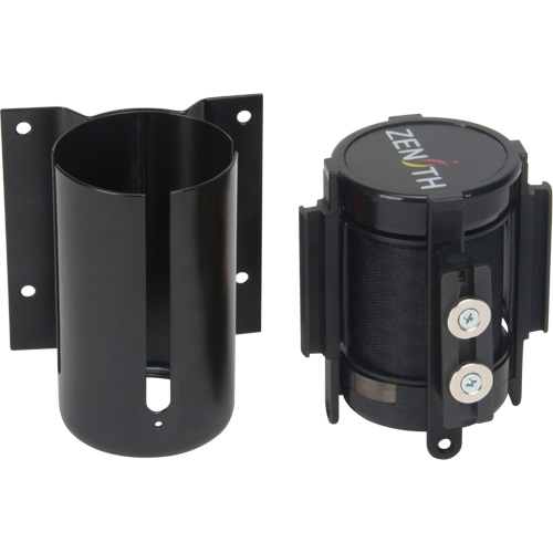 Wall Mount Barrier with Magnetic Tape, Steel, Screw Mount, 7', Black Tape Rideout Tool & Machine Inc.