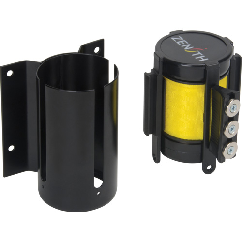 Barri&egrave;re &agrave; fixation murale avec ruban magn&eacute;tique, Acier, Fixation par vis, 12', Ruban Jaune Rideout Tool & Machine Inc.