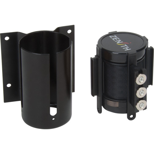 Wall Mount Barrier with Magnetic Tape, Steel, Screw Mount, 12', Black Tape Rideout Tool & Machine Inc.