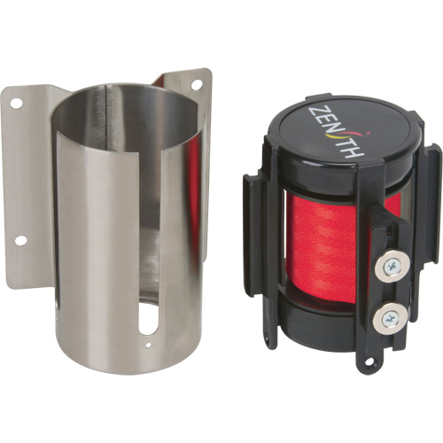 Barri&egrave;re &agrave; fixation murale avec ruban magn&eacute;tique, Acier, Fixation par vis, 7', Ruban Rouge Rideout Tool & Machine Inc.