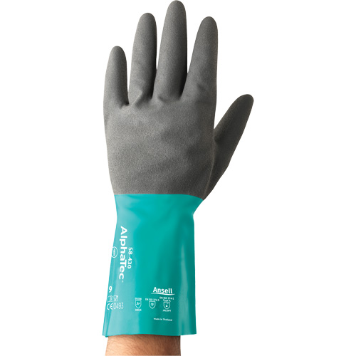 Gants r&eacute;sistants aux produits chimiques AlphaTec s&eacute;rie 58-430, Taille 7, 13" lo, Nitrile, Doublure en Coton/Ouat&eacute;e, 10 mils Rideout Tool & Machine Inc.