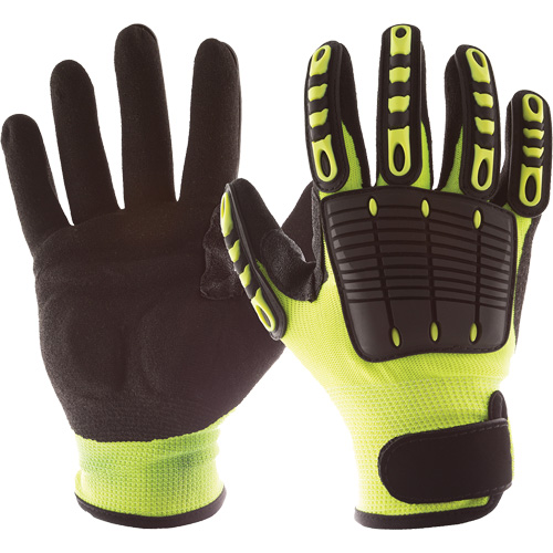 Back Tracker Impact Gloves with Back of Hand Protection, Small, Nitrile Palm, Hook & Loop Cuff Rideout Tool & Machine Inc.