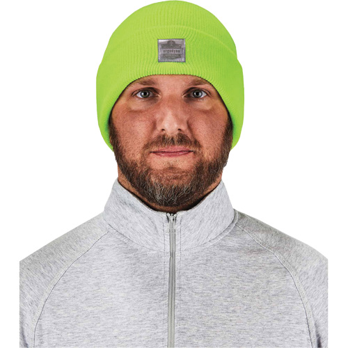 N-Ferno&reg; Rib Knit Beanie Hat, One Size, High-Visibility Lime Green Rideout Tool & Machine Inc.