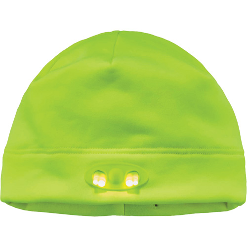 N-Ferno&reg; Skull Cap Beanie Hat with LED Lights, One Size, High-Visibility Lime Green Rideout Tool & Machine Inc.