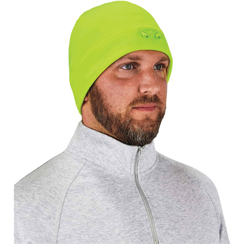 N-Ferno&reg; Skull Cap Beanie Hat with LED Lights, One Size, High-Visibility Lime Green Rideout Tool & Machine Inc.
