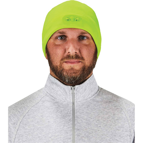 N-Ferno&reg; Skull Cap Beanie Hat with LED Lights, One Size, High-Visibility Lime Green Rideout Tool & Machine Inc.