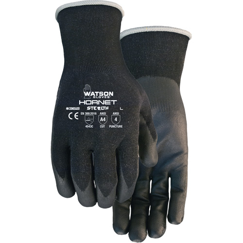Gants r&eacute;sistants aux coupures Stealth Hornet, Taille Petit, Calibre 18, Rev&ecirc;tement Mousse de nitrile, Enveloppe en Fibre de verre/PEHP/Nylon/Spandex, ASTM ANSI niveau A4/EN 388 niveau 5 Rideout Tool & Machine Inc.