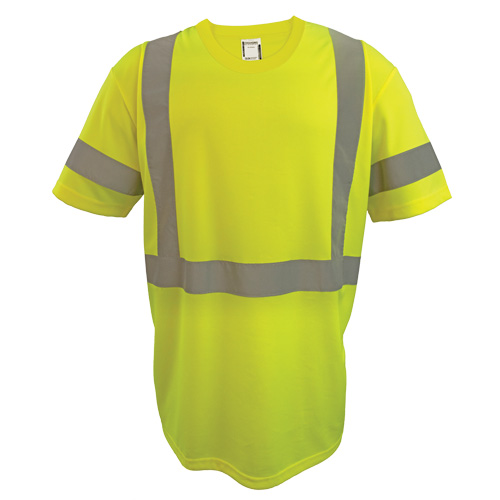 Short Sleeve Safety T-Shirt, Polyester, 2X-Large, High Visibility Lime-Yellow Rideout Tool & Machine Inc.