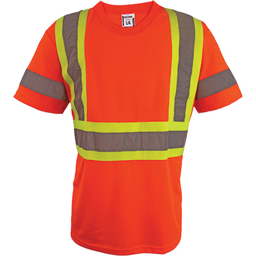 Chemise de s&eacute;curit&eacute; &agrave; manches courtes, Polyester, 2T-Grand, Orange haute visibilit&eacute; Rideout Tool & Machine Inc.