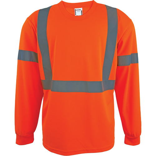 Long Sleeve Safety Shirt, Polyester, 2X-Large, High Visibility Orange Rideout Tool & Machine Inc.