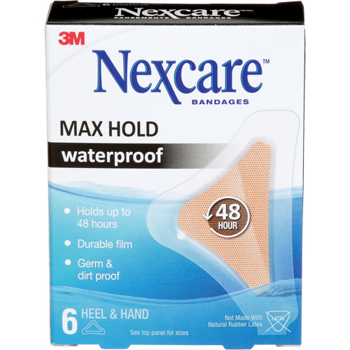 Nexcare Max-Hold Waterproof Bandages, Hand/Heel, 3-1/2", Plastic, Sterile Rideout Tool & Machine Inc.