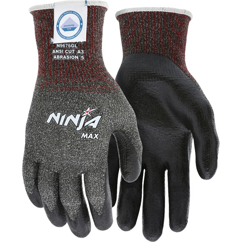 Gants r&eacute;sistant aux coupures Max Ninja, Taille Grand, Calibre 10, Rev&ecirc;tement Bipolym&egrave;re, Enveloppe en Dyneema, ASTM ANSI niveau A3 Rideout Tool & Machine Inc.
