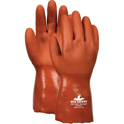 Gants r&eacute;sistant aux coupures Redcoat, Taille 2T-Grand, Rev&ecirc;tement PVC, Enveloppe en Kevlar, ASTM ANSI niveau A2/EN 388 niveau 3 Rideout Tool & Machine Inc.