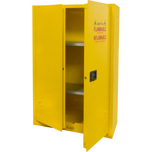 Flammable Storage Cabinet, 45 gal., 2 Door, 43" W x 65" H x 18" D Rideout Tool & Machine Inc.