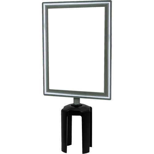 Heavy-Duty Vertical Sign Holder with Tensabarrier&reg; Post Adapter, Polished Chrome Rideout Tool & Machine Inc.