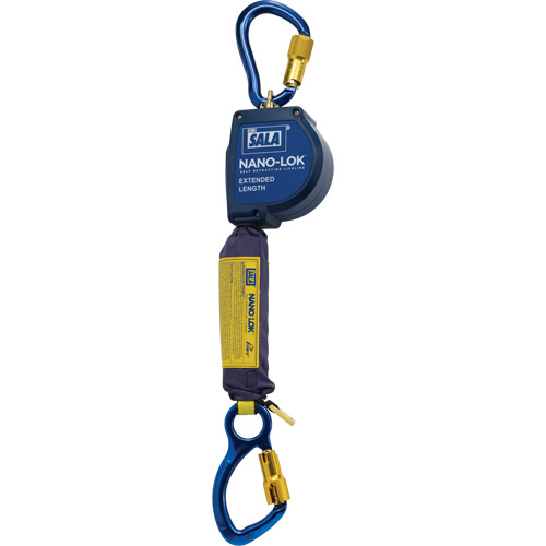 Nano-Lok Extended Length Self Retracting Lifeline, 10', Dyneema&reg;, Swivel Rideout Tool & Machine Inc.