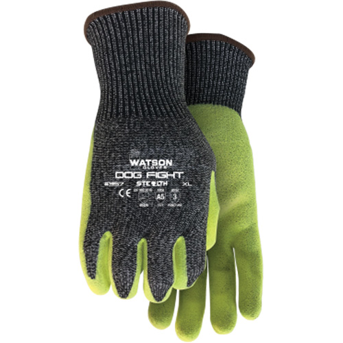 Gants r&eacute;sistant &agrave; la coupe Stealth Dog Fight, Taille Moyen, Rev&ecirc;tement Nitrile, Enveloppe en Fibre de verre/PEHP/Nylon/Acier inoxydable, ASTM ANSI niveau A5 Rideout Tool & Machine Inc.