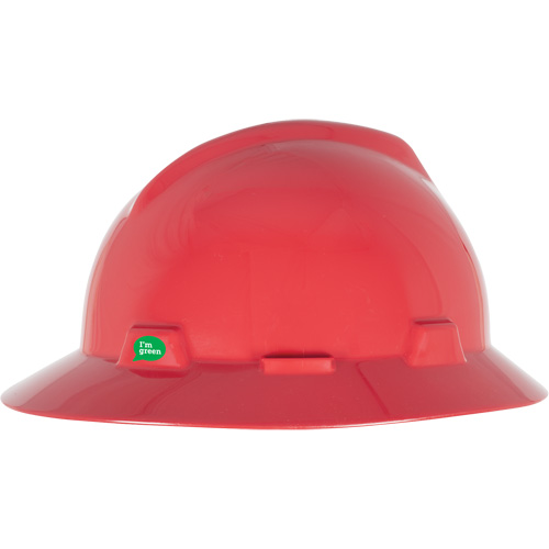 V-Gard&reg; GREEN Slotted Full Brim Hard Hat, Meets CSA Type 1, Ratchet Suspension Rideout Tool & Machine Inc.
