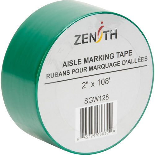 Aisle Marking Tape, 2" x 108', PVC, Green Rideout Tool & Machine Inc.