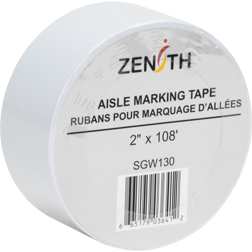 Ruban pour marquage d'all&eacute;es, 2" x 108', PVC, Blanc Rideout Tool & Machine Inc.