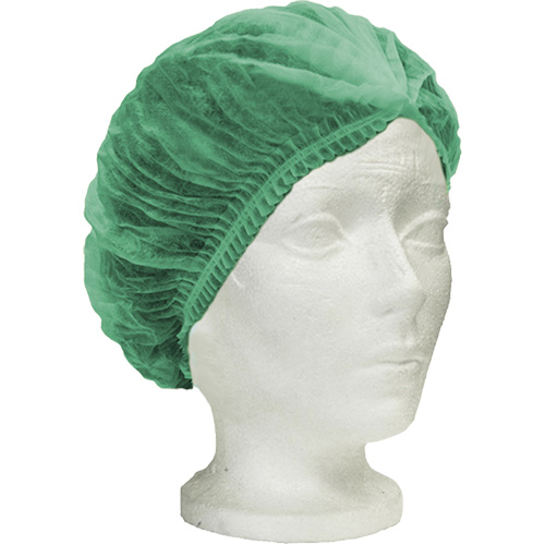 Ronco Care Pleated Bouffant Cap, Polypropylene, 21", Green Rideout Tool & Machine Inc.