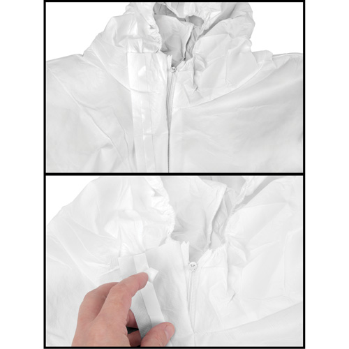 Premium Hooded Coveralls, Small, White, Microporous Rideout Tool & Machine Inc.