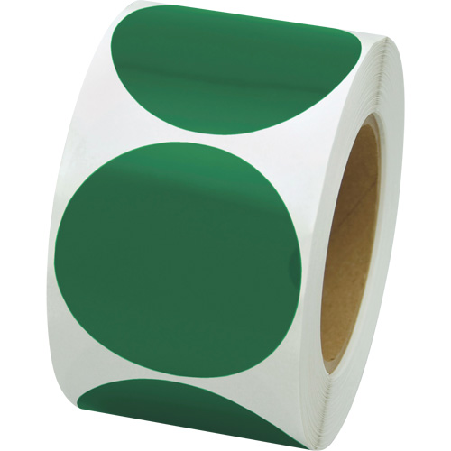 Pastilles de marquage color&eacute;es, Cercle, 3" lo x 3" la, Vert, Vinyle Rideout Tool & Machine Inc.