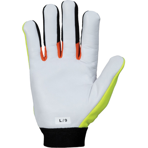 ClutchGear&reg; High-Visibility Mechanic's Gloves, Grain Goatskin Palm, Size Medium Rideout Tool & Machine Inc.