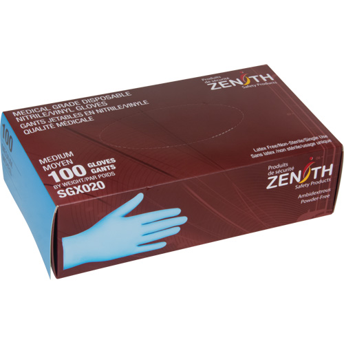 Tactile Medical-Grade Disposable Gloves, Large, Nitrile/Vinyl, 4.5-mil, Powder-Free, Blue, Class 2 Rideout Tool & Machine Inc.