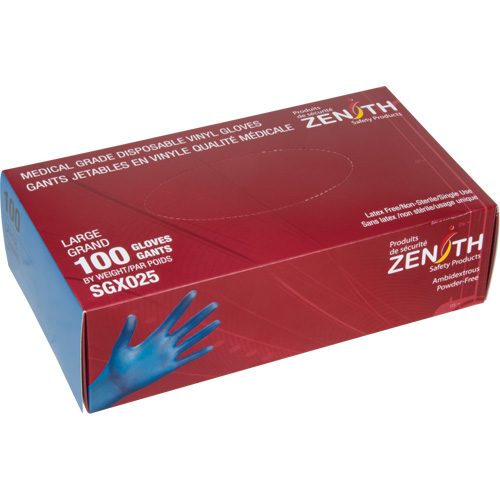 Medical-Grade Disposable Gloves, Small, Vinyl, 4.5-mil, Powder-Free, Blue, Class 2 Rideout Tool & Machine Inc.