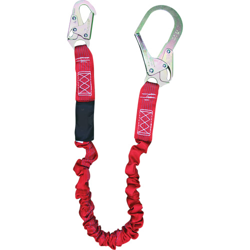 ShockSorb Internal Shock Lanyard, 6', Rebar Hook Center, Snap Hook Leg Ends, Polyester Rideout Tool & Machine Inc.