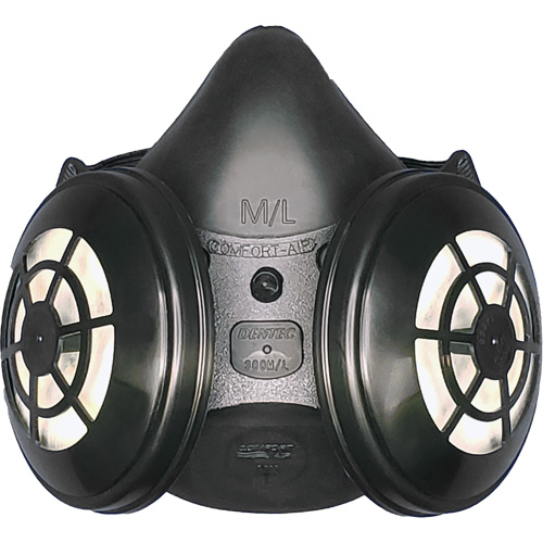 Ensemble de respirateur &agrave; demi-masque N95 Comfort-Air 400Nx noir sans soupape d'expiration, &eacute;lastom&egrave;re/Caoutchouc, Moyen/grand Rideout Tool & Machine Inc.