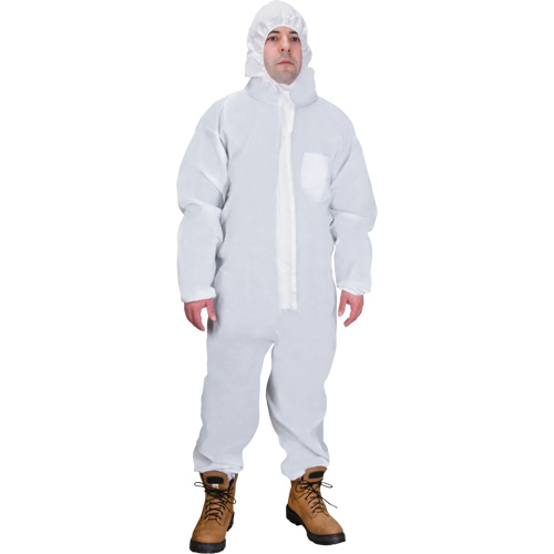 Hooded Coveralls, 2X-Large, White, SMS Rideout Tool & Machine Inc.