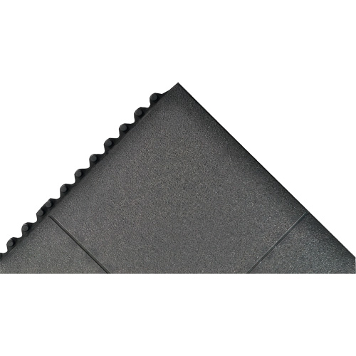 Tapis antifatigue &agrave; imbrication Cushion-Ease, Rugueux, 3' x 3' x 3/4", Noir, Caoutchouc naturel Rideout Tool & Machine Inc.