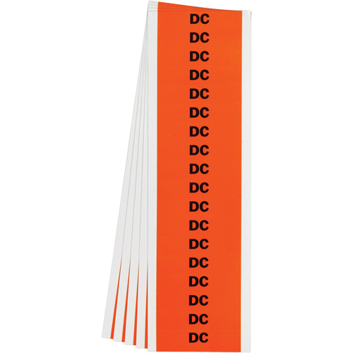"DC" Conduit & Voltage Labels, 1/2" x 2-1/4", Cloth/Vinyl, English Rideout Tool & Machine Inc.