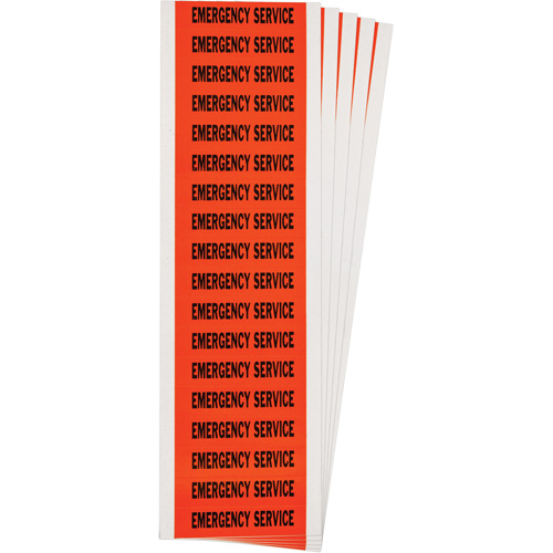 "Emergency Service" Conduit & Voltage Labels, 1/2" x 2-1/4", Cloth/Vinyl, English Rideout Tool & Machine Inc.