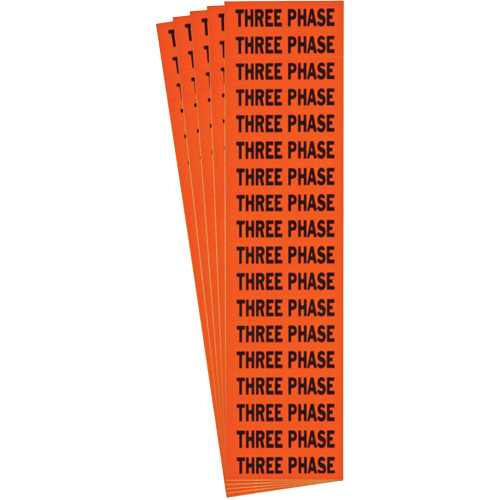 "Three Phase" Conduit & Voltage Labels, 1/2" x 2-1/4", Cloth/Vinyl, English Rideout Tool & Machine Inc.