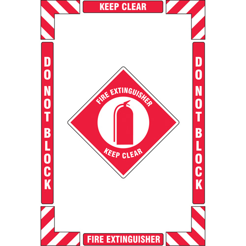 "Fire Extinguisher" Floor Marking Kit, Adhesive, English with Pictogram Rideout Tool & Machine Inc.