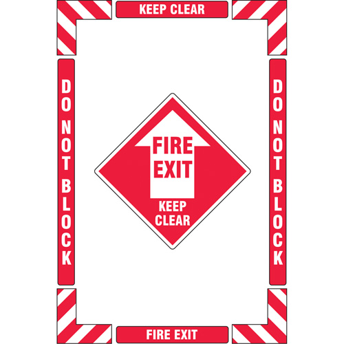 "Fire Exit" Floor Marking Kit, Adhesive, English with Pictogram Rideout Tool & Machine Inc.