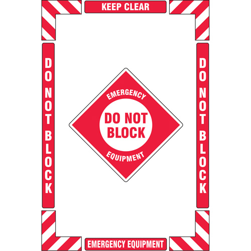 "Emergency Equipment" Floor Marking Kit, Adhesive, English with Pictogram Rideout Tool & Machine Inc.