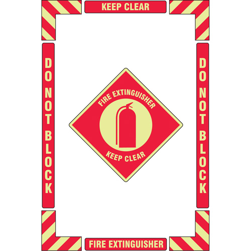 "Fire Extinguisher" Floor Marking Kit, Adhesive, English with Pictogram Rideout Tool & Machine Inc.