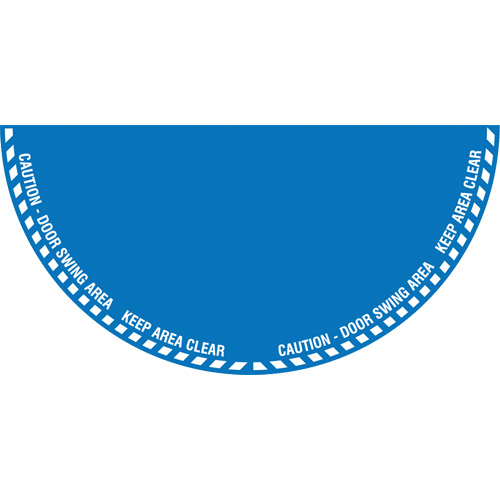 "Caution" Half Circle Swing Door Floor Sign, Adhesive, English with Pictogram Rideout Tool & Machine Inc.