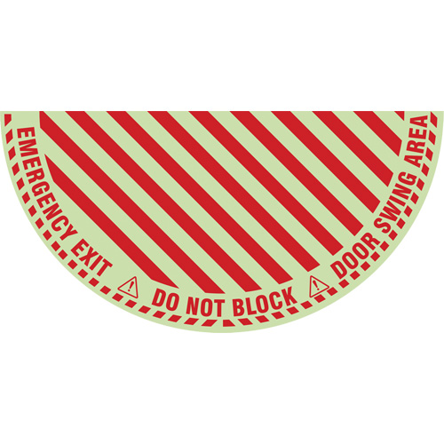 "Emergency Exit" Half Circle Swing Door Floor Sign, Adhesive, English with Pictogram Rideout Tool & Machine Inc.