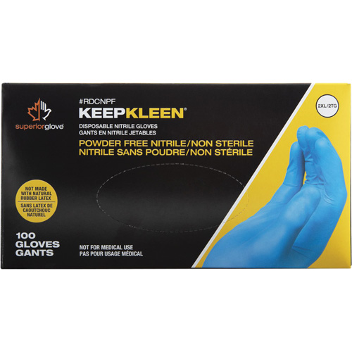 KeepKleen&reg; Disposable Glove, Small, Nitrile, 2.8-mil, Powder-Free, Blue Rideout Tool & Machine Inc.