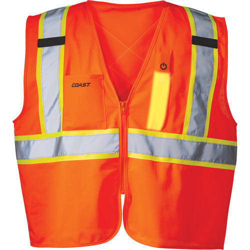 Veste de s&eacute;curit&eacute; SV350 X-Back avec lampe, Orange haute visibilit&eacute;, Petit, Polyester Rideout Tool & Machine Inc.