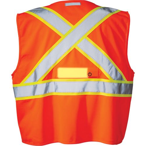 Veste de s&eacute;curit&eacute; SV350 X-Back avec lampe, Orange haute visibilit&eacute;, Petit, Polyester Rideout Tool & Machine Inc.