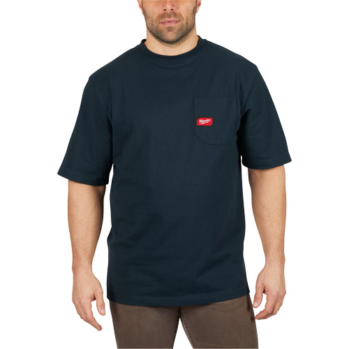 Heavy-Duty Pocket T-Shirt, Men's, Small, Blue Rideout Tool & Machine Inc.