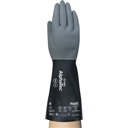 Gants r&eacute;sistants aux produits chimiques AlphaTec, Taille 7, 13" lo, N&eacute;opr&egrave;ne/Nitrile, Doublure en Nylon, 17 mils Rideout Tool & Machine Inc.