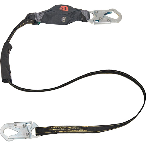 Anti-Corrosion Energy Absorbing Lanyard, 6', Rebar Hook Center, Snap Hook Leg Ends, Polyester Rideout Tool & Machine Inc.